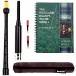 Barefoot Bagpiper Practice Bagpipe Chanter Standard Length, 18 inches. Includes Tan Carry Case. 2 Quality Reeds and Piping Institute of Scotland Highland Bagpipes Tutor Book 1