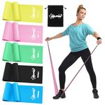 SALFAR Long Resistance Bands Set Men and Women, [Set of 5]– 1.5M Premium Quality Exercise Band with 5 Different Resistance Levels - Carrying Bag Included - Ideal for Home, Yoga, Pilates, Training