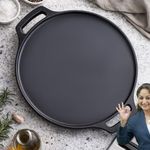 PANCA Pre-Seasoned Cast Iron Dosa Tawa 30 cm | Heavy Roti/Chapati Tawa for Gas & Induction | Chemical-Free, Naturally Non-Stick Pan (Cast Iron Tawa)