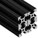 4PCS 300mm 2020 V European Standard Anodized Black Aluminum Profile Extrusion Linear Rail for 3D Printer and CNC Machine