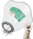 Supet Dog Cone Collar, Adjustable Pet Recovery Collar Dog Surgery Cone Protective Dog Cone Collar for Large Small Dogs After Surgery, Plastic Dog Cats (White L)