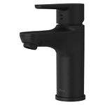 Pfister Pfirst Modern Bathroom Sink Faucet, Single Handle, Single-Hole, Matte Black Finish, LG142060B