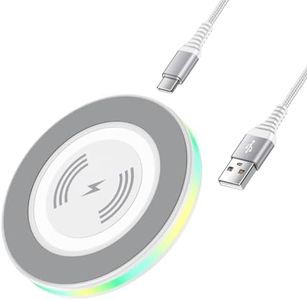 15W Samsung Wireless Charger, Wireless Phone Charger Pad Fast Charging for Google Pixel 9/9 Pro/8/8 Pro/8a/7/7a/6/5XL, Samsung Galaxy S24 Plus S23 Ultra S22+ S21 FE S20 FE S10 S9, iPhone 15 14 13 12