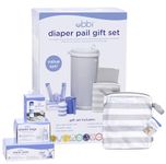 Ubbi Nappy Changing Value Set, Odour Locking Modern Design - Set Includes Grey Diaper Pail, Nappy Sacks, Odour Absorbing Gel, Travel Changing Mat and Nappy Bin Waste Bags