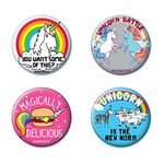 Ata-Boy David and Goliath Unicorns Assortment #2 Set of 4 1.25" Collectible Buttons