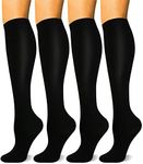 HLTPRO 4 Pairs Compression Socks for Women & Men - Best Support for Medical, Circulation, Nurses, Running, Travel