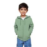 FUNKY MONKEY Kids Hooded Sweatshirt for Boys Soft Brushed Fleece Zip-Up Hoodie (in, Age, 13 Years, 14 Years, Regular, Pista)