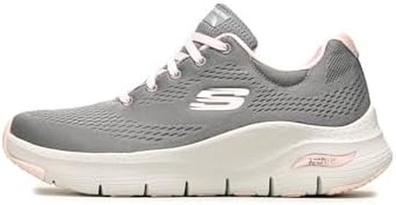 Skechers Women's Arch Fit Big Appeal Sneaker,Gray Knit Mesh / Pink Trim,5 UK