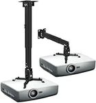 PrimeCables 2 Way Ceiling & Wall Projector Mount Bracket with Extendable Length Projection, Angle Adjustment, and Cable Management, 20kgs/44lbs, Only Compatible with 3/4-hole Projectors (Black)