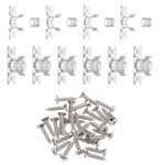 10 Pair False Front Cabinet Clips with Screws, Acrylic False Front Cabinet Drawer Clips Reinforced Sink Tip Out Snap Tray Kit for Cabinet Drawer Fronts Hardware Replace/5 Drawers