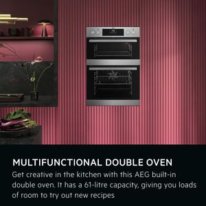 AEG Double Oven, 61L Stainless Steel – 6000 Series