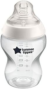 Tommee Tippee Closer to Nature Newborn Baby Bottle, Slow Flow Breast-Like Teat with Anti-Colic Valve, 260ml, Pack of 1, 0 Months and up