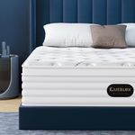 Queblox 5FT King Mattress, 11 Inch 7-Zone Pocket Sprung Mattress with Memory Foam and Soft Knitted Fabric, Medium Firm,Motion Isolation White 150x200x28cm