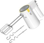 BEKO, Hand Stirrer 425W 5 Speed + Turbo Whisk + Hook Stainless Steel LV-Resistant Ejection Button with Accessories White