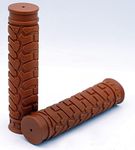 Grips - Fito Rubber Handlebar Grips - Brown, Length: 130mm, Handlebar Diameter: 22.2mm(7/8"), for Beach Cruiser Bike, Fixie Fixed Gear Bike, Road Bikes, BMX Bikes, Mountain Bicycles Handle bar.