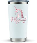 KLUBI Unicorn Gifts for Women - Travel Coffee Mug/Tumbler with Lid 20oz - Funny Gift for Unicorn Lovers, Adults Cute Mugs