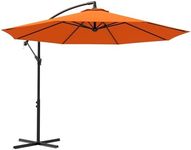 Outsunny 3(m) Garden Banana Parasol Cantilever Umbrella with Crank Handle, 8 Ribs and Cross Base for Outdoor, Hanging Sun Shade, Orange