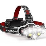 Victoper Head Torch –Super Bright 8 Lighting Modes 18000 Lumens Headlight LED Rechargeable, Super Bright LED Head Lamp, Hands-Free Flashlight for Camping, Fishing, Cycling, Hiking, Waterproof IPX4