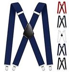 Aomig Mens Braces, Mens Suspenders with Strong Metal Clips, 3.5cm Wide Heavy Duty Suspenders, Adjustable Elastic Suspenders Trousers Braces, One Size for Men Women Business Wedding Casual