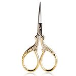 BIHRTC 3.6 Inch Embroidery Scissors Small Sewing Scissors Stainless Steel Tip Classic Scissors DIY Tools Dressmaker Shears Scissors for Craft Needlework Artwork Everyday Use Gold Scissors