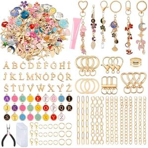 BESARME 900Pcs Lip Gloss Keychain Making Kit with Charms and Letters