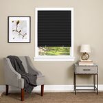 Achim Home Furnishings Cordless 1-2-3 Vinyl Room Darkening Pleated Window Shade, 48" x 75", Black