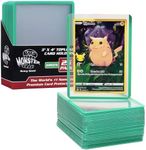 Monster Top Loaders for Collectible Trading Cards- 25 Count 3"x4" Clear Hard Plastic Protector (Green Border)- Easily Sort Your TCG Cards by Color- Compatible with MTG Magic Gathering, Yugioh, Sports