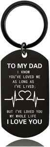 To my Dad Keychain Gifts from Daughter Son, Dad Christmas Birthday Gifts for Daddy Father - I Love You Dad Keychain