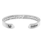 In Memory Of Gifts for Loss of Brother Memorial Jewelry Sympathy Bracelet Secret Message Engraved Grief Bereavement Gifts for Women