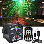 Couvkadl DJ Disco Light, Stage Party Lights, Rechargeable Laser Light Sound Activated RGB Led Flash Strobe Projector with Remote Control for Christmas Karaoke Pub KTV Bar Birthday Wedding