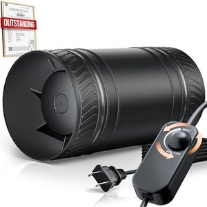 4 Inch Inline Duct Fan with Speed Controller, Upgraded Inline Fans High-Efficiency Exhaust Duct Fan, Low Noise HVAC Ventilation in Basement Bathroom Workshop Attic Grow Tent