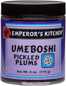 Emperor's Kitchen Umeboshi Pickled Plums, Traditional Japanese Salt-Pickled Plums with Shiso, Kosher, 6 oz jar