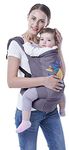 R for Rabbit Hug Me Elite Baby Carrier | Ergonomic Kangaroo Baby Carry Bag | Baby Carry Wrap | Adjustable Hip Seat Belt | Front & Back Carrier Position for 6 Months to 2 Years Kids (Dark Grey)