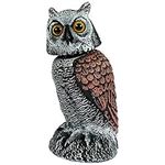 Owl Decoy to Scare Birds Away Scarecrow Fake Owl with Rotating Head Lifelike Garden Owl for Bird Control Owl Statue for Scaring Birds Waterproof Owl Decoy for Patio Yard Garden