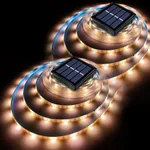 Solar LED Strip Lights Outdoor String Light Waterproof 20FT 180LED Cuttable Tape Rope Solar Lighting for Garden Path, Deck, Yard, Stair, Step, Decorative Lighting 2 Packs