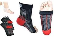 Plantar People - Plantar Fasciitis Socks 2 PAIRS, With Silicon Gel Heel Sleeve pads, Foot Compression for Sport Arthritis Pain Relief, Ankle Support Brace for Men and Women Black (L/XL)