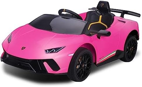 Kahuna Licenced Lamborghini Kids Electric Ride On Race Car with Remote Control and Storage Bag- Pink