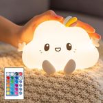 One Fire Cute Night Light Kids,【16 Colors+Remote】 Baby Night Light Baby Cloud Light,Dimmable Child Kids Night Light Bedroom Lights,Rechargeable Night Light Nightlights for Children Lights for Bedroom