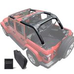 Shadeidea Roll Bar Padding for Jeep Wrangler JL Unlimited Jeep Wrangler 4 Door 2018-2023 -Black Vinyl Foam Laminated Pad Cover Kit Protection JLU Sahara Rubicon with Grab Bag-3 Year Warranty