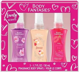 Body Fantasies Body Spray Gift Set, Lovely Scents Collection, 3 Piece