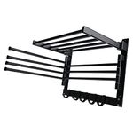 Xeternity-Made Clothes Drying Rack,Wall Mounted Swivel Towel Rack & Hooks and Swing Arms ,for Laundry Room and Bathroom