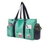 NGIL Utility Water Resistant Tote Bag, Top Zipper Closure, Perfect Gifts for Working Women, Teachers, Nurses, Gym bag, Nurse-mint