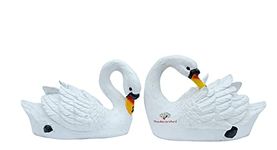 Thedecorshed (Pack of 2 Swans) for Garden Decoration, White Animal for Garden, Home Decoration