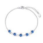 Philip Jones Dark Blue Crystal Chain Bracelet Created with Zircondia® Crystals