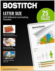 Bostitch Self-Adhesive Laminating Pouches, 8.5 in x 11 in - 25 Pack