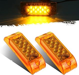 Partsam 2Pcs 6" Amber 13 LED Reflective Rectangle Side Marker Clearance Light, 6x2 Turn Siganals LED Marker lights for Trailer Truck RV Camper Motorhome, 12V