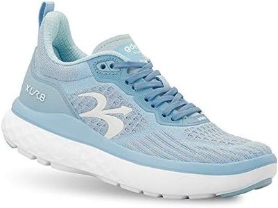 Gravity Defyer g-defy XLR8 Run Running Shoes for Women | Comfortable Orthopedic Shoes for Standing All Day | Patented VersoShock Technology | Wide Toe Box Blue/White