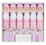 Harvey & Mason Pack Of 6 Pink Nutcracker Soldiers Christmas Crackers Recyclable Xmas Festive Design Table Decoration
