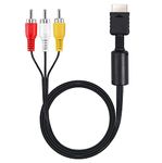 IFUFR AV Cable for PS1 PS2 PS3 6Ft/1.8M AV to RCA Cable Composite Audio Video TV Cord Compatible with PS 1/2/3