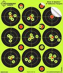 25 Pack - 3" "Stick & Splatter" Self Adhesive SPLATTERBURST Shooting Targets - Instantly See Your Shots Burst Bright Fluorescent Yellow Upon Impact - Great for all firearms, rifles, pistols, AirSoft, BB and Pellet guns!